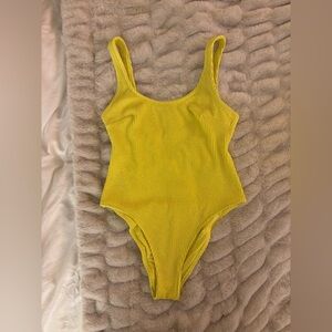 H&M yellow one piece swim suit